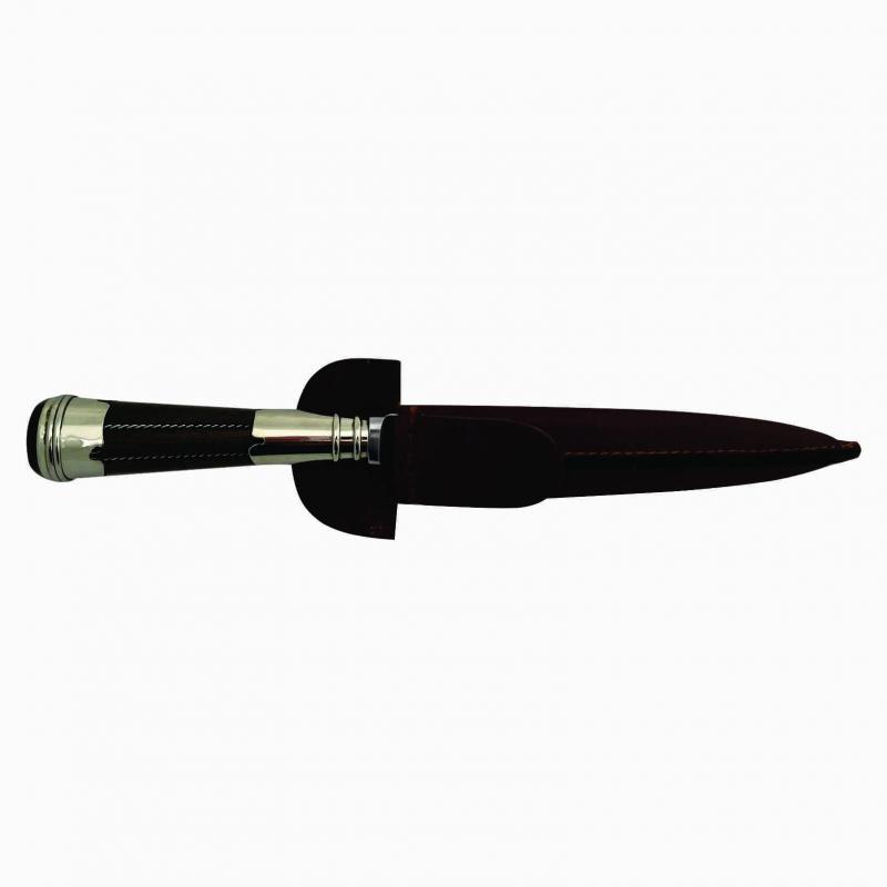 Cuchillo Madera y Alpaca 30 Cm Acero Inox Vaina Vaqueta Cocida - Imagen 2