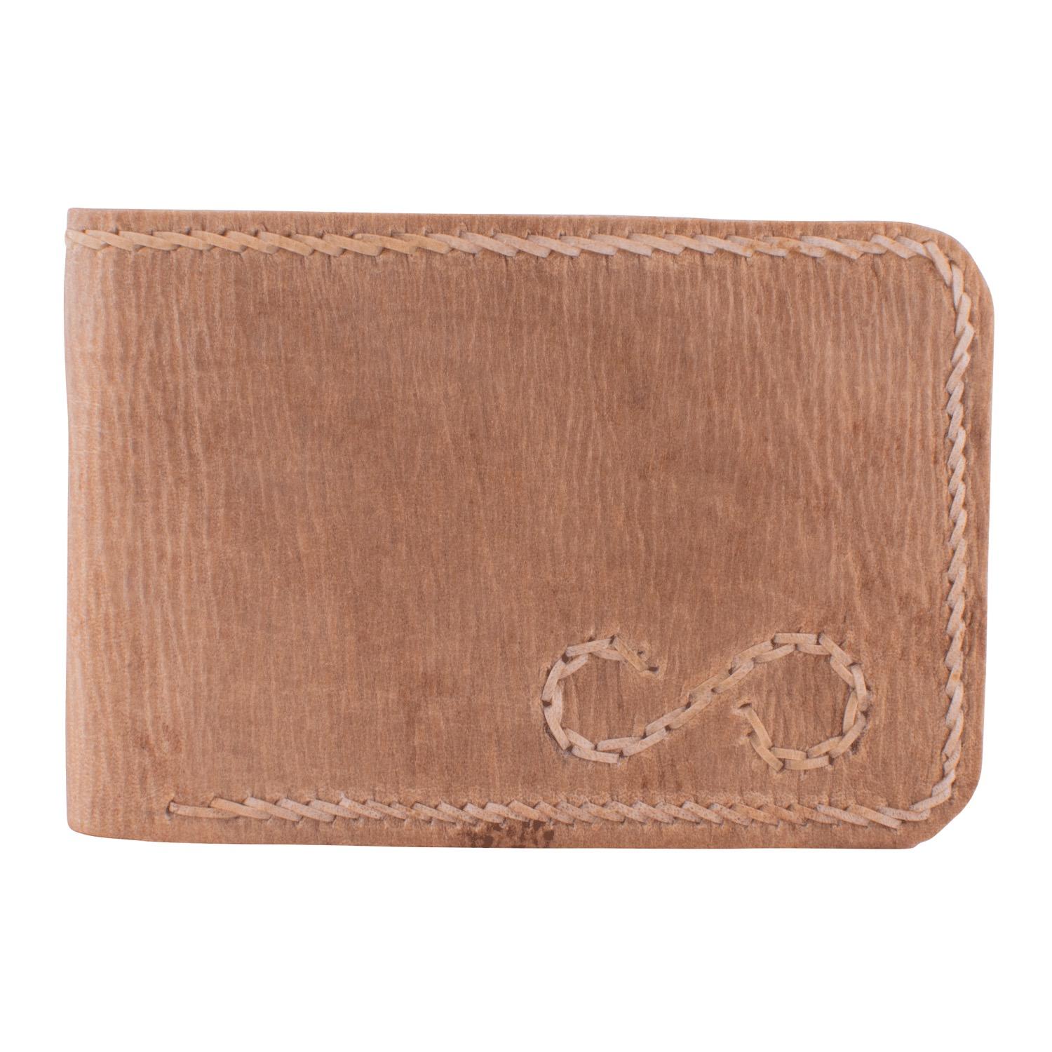 Billetera de Cuero Crudo Tejida Artesanal