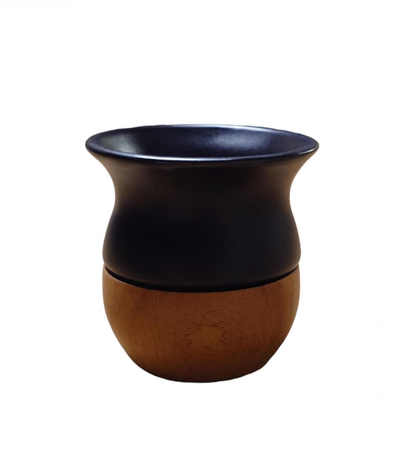 Mate de Ceramica Y Madera